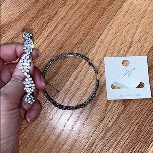 🆕 listing Silver & rhinestone hoops